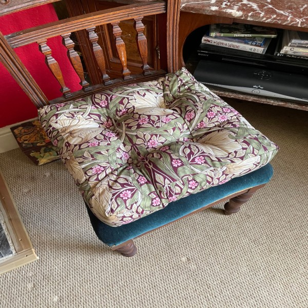 William Morris Dining Chair Booster Cushions Pimpernel Aubergine